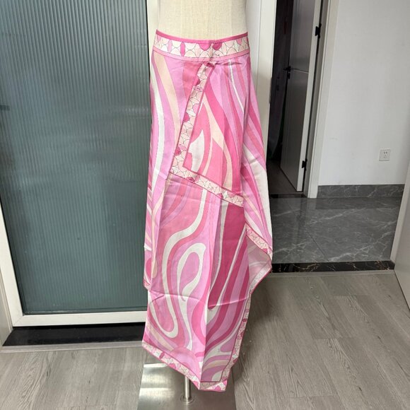 Pucci Printed Asymmetrical Skirt In Pink - Picture 2 of 9